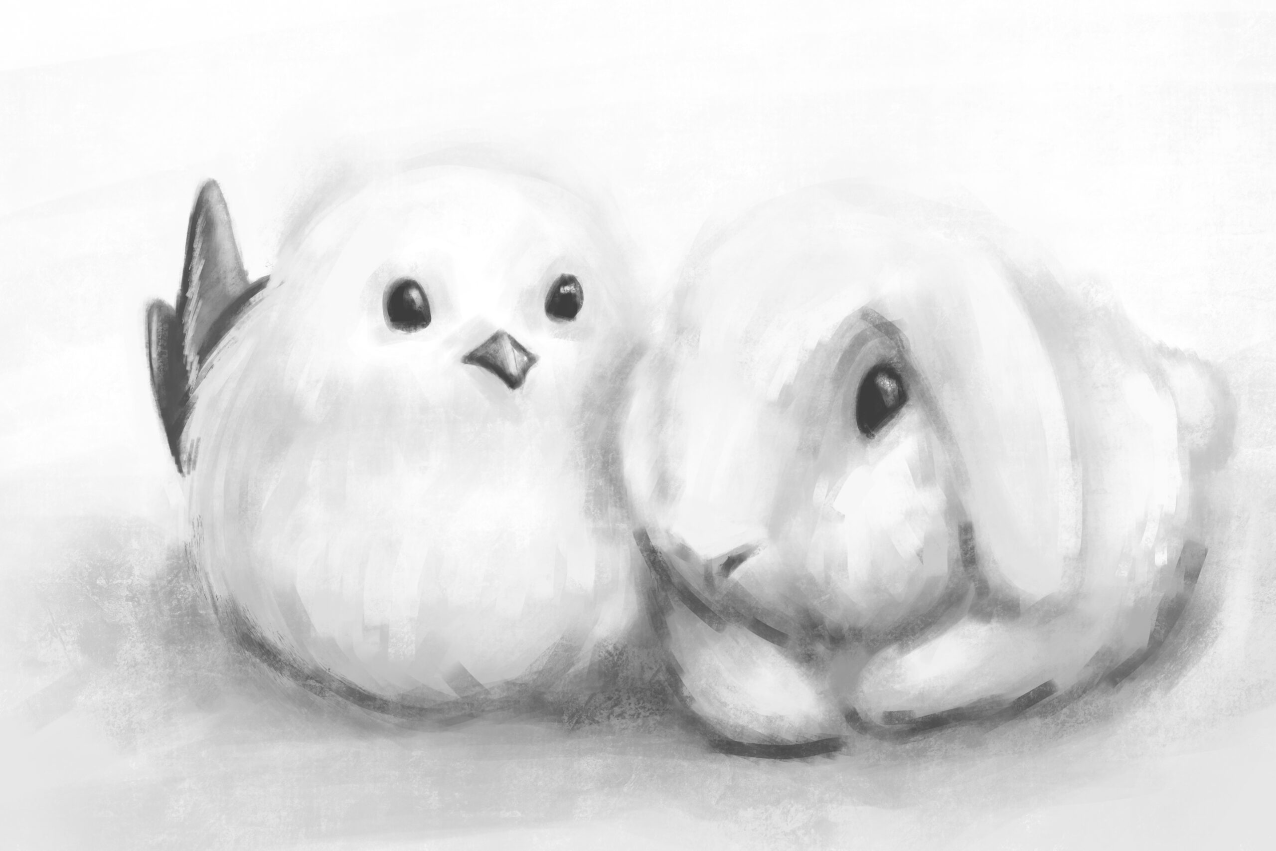 rabbit and bird